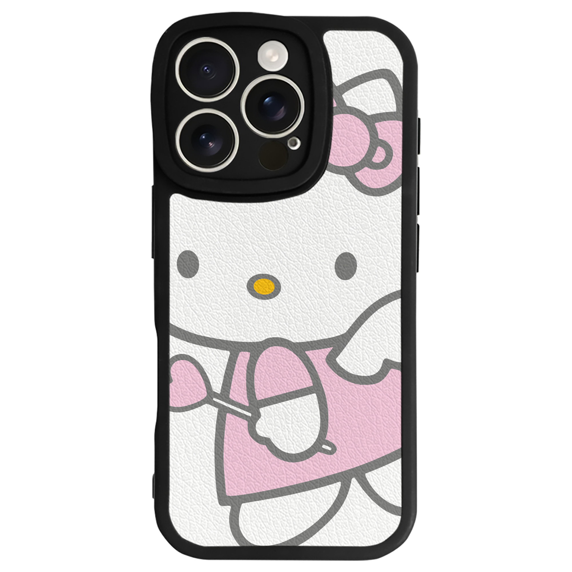 （画像用） Hello Kitty ハローキティ 【iPhone 16シリーズ対応】シリコンスマホケース（レザー調） 材質：シリコン
